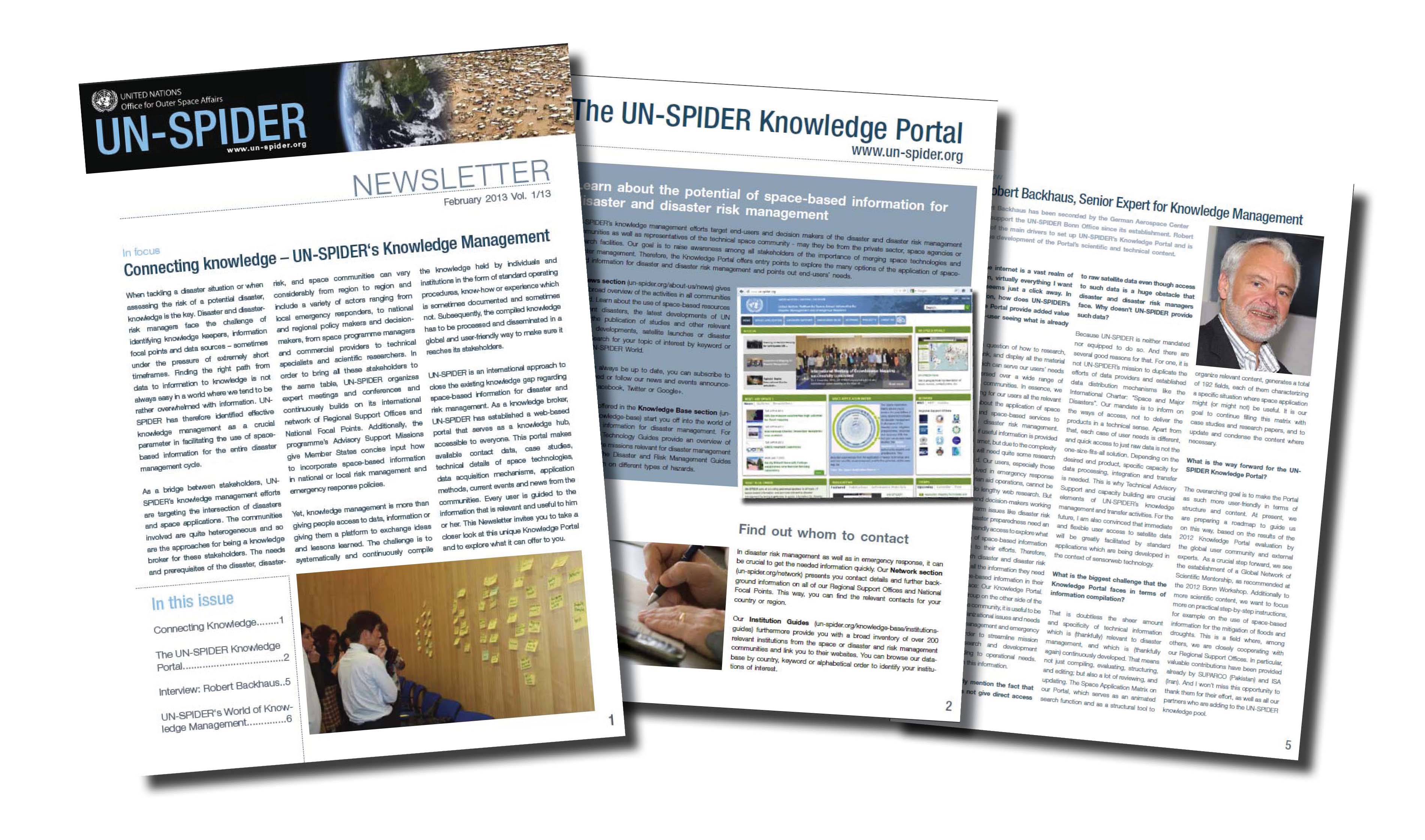 UN-SPIDER Newsletter on Knowledge Management