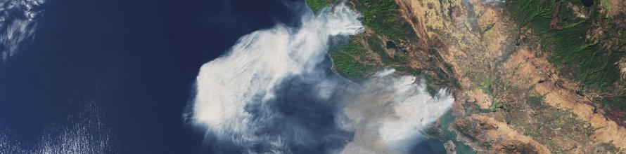 The Copernicus Sentinel-3A satellite captured this image of smoke from wildfires in the US state of California on 9 October 2017. Image: contains modified Copernicus Sentinel data (2017), processed by ESA, CC BY-SA 3.0 IGO. The Copernicus Sentinel-3A satellite captured this image of smoke from wildfires in the US state of California on 9 October 2017. Image: contains modified Copernicus Sentinel data (2017), processed by ESA, CC BY-SA 3.0 IGO.