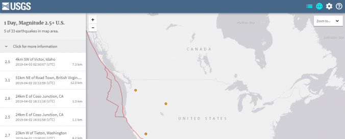 Earthquake Maps Real Time Earthquake Map Usgs Un Spider