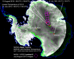 Remote Sensing image showsing the coldest place on Earth 