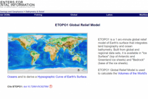 Screenshot of ETOPO1 Global Relief Model