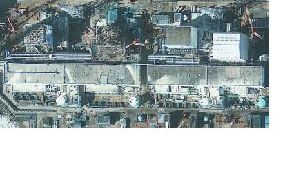 GeoEye satellite image showing the Fukushima Daiichi Nuclear Power Plant
