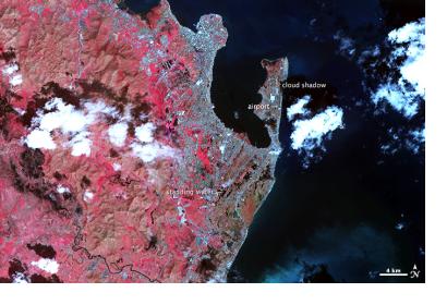 Satellite image of Haiyan destruction on the Philippines