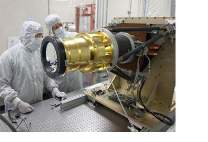 Lockheed Martin technicians prepare the GLM instrument