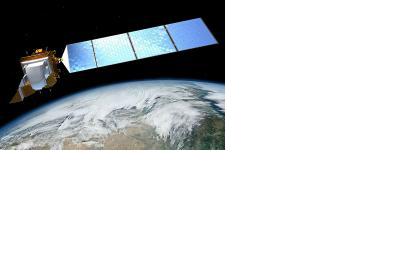 Artist's image of the Landsat-8 over Earth (Image: NASA)