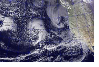 The first wave of January 2010 El Nino storms (Image: USNRL)