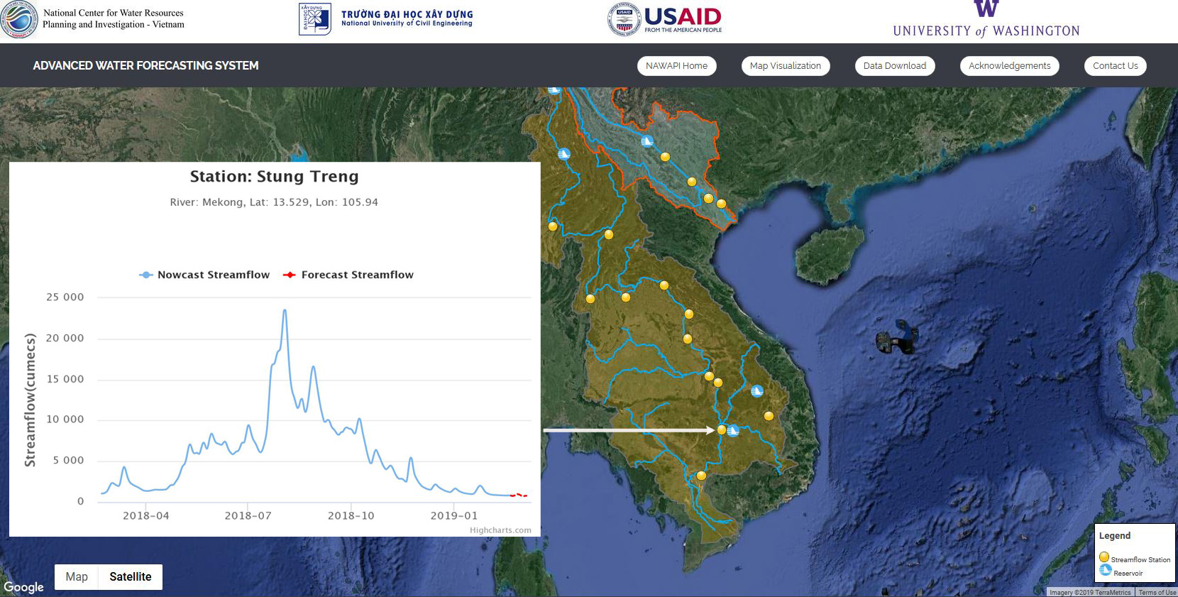 Screenshot of InSAR website