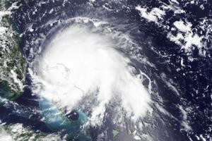 The Moderate Resolution Imaging Spectroradiometer (MODIS) on NASA’s Aqua satellite captured this natural-color image of Hurricane Dorian at 2:05 p.m. Eastern Daylight Time (18:05 Universal Time) on 1 September 2019. Image: NASA.