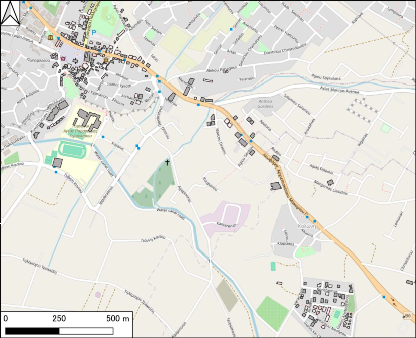 Figure 7: Building Damage Analysis using CSI Image © Synspective Inc. © OSM