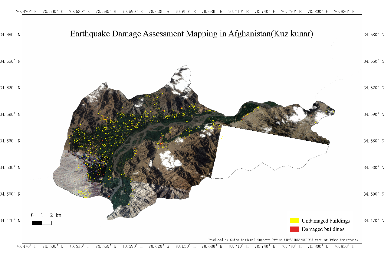 Figure3. Earthquake Damage Assessment Mapping in Afghanistan (Kuz Kunar)