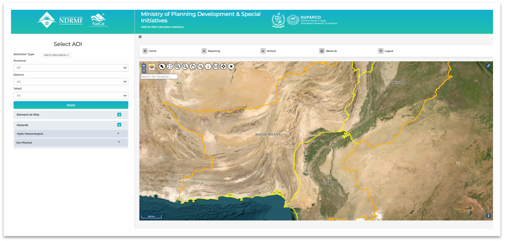 Figure 3: Spatial Planning Interface for MoPD&SI