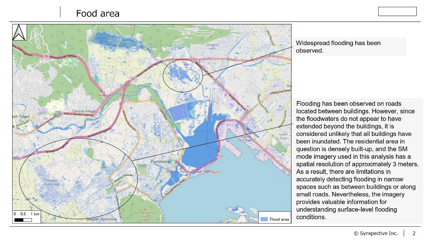 Figure 3. Flooding Extent derived from SAR image © Synspective Inc.