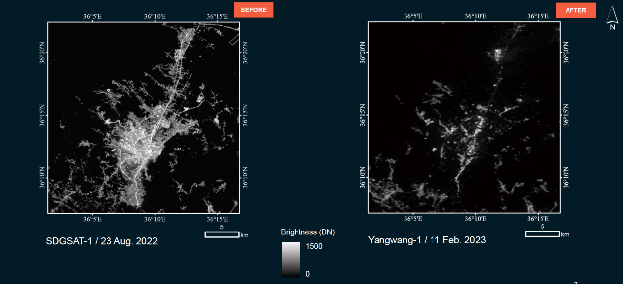  Figure 1. Nighttime light changes in Antakya