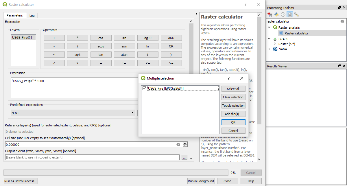 Appyling raster calculator to get integer values