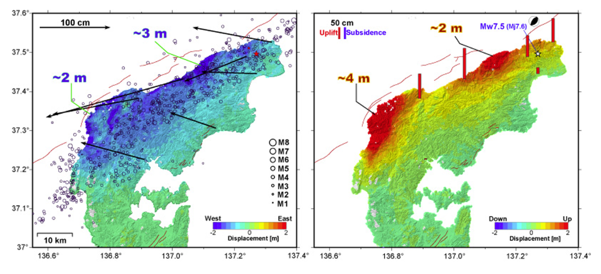 Figure 2. SAR-derived crustal deformation (GSI, n.d.-a)