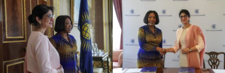 UNOOSA Director Aarti Holla-Maini and Commonwealth Secretary-General Hon. Shirley Ayorkor Botchwey signed a landmark Joint Declaration to unlock the power of space across Commonwealth Nations with a special focus on countries most vulnerable to climate change and natural disasters in June 2025