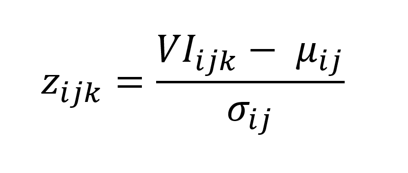 Equation Standardized Vegetation Index