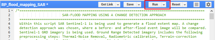 Fig. 11: ‘Run’- button to execute the script.