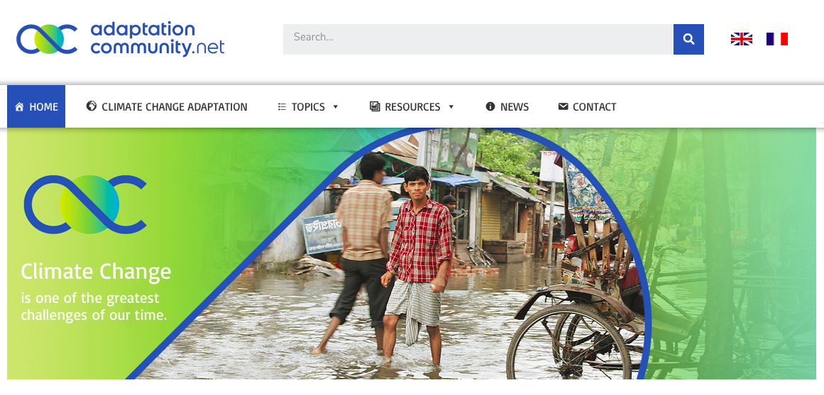 The new layout of the online platform. Image: adaptationcommunity.net.