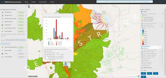 Screenshot of the RIESGOS demonstrator platform. Image: DLR (CC-BY 3.0)