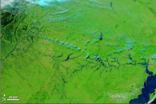 Moderate Resolution Imaging Spectroradiometer (MODIS) on NASA’s Terra satellite captured false-color images of the State of Rio Grande Du Sul  in 2007 Image: NASA