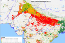 Map showing the present state of maturity of crops around the world. Image: IWMI