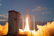 ESA’s Earth Explorer Aeolus satellite lifted off from Europe’s Spaceport in Kourou, French Guiana, on 22 August. Image: ESA