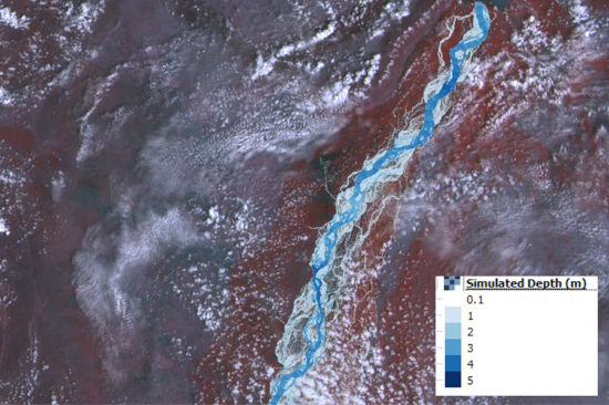 Modelling of potential floods in a segment of the Hindus river