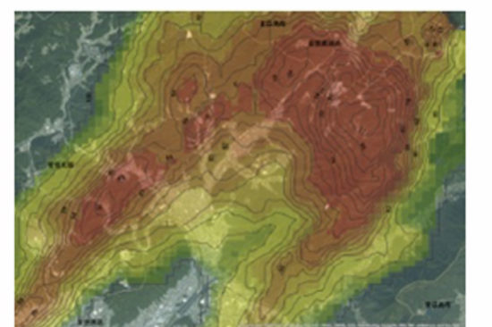 Result of taking rainfall information of the X-band MP radar into GIS (2014.08.20 1:00 and 4:00 ).