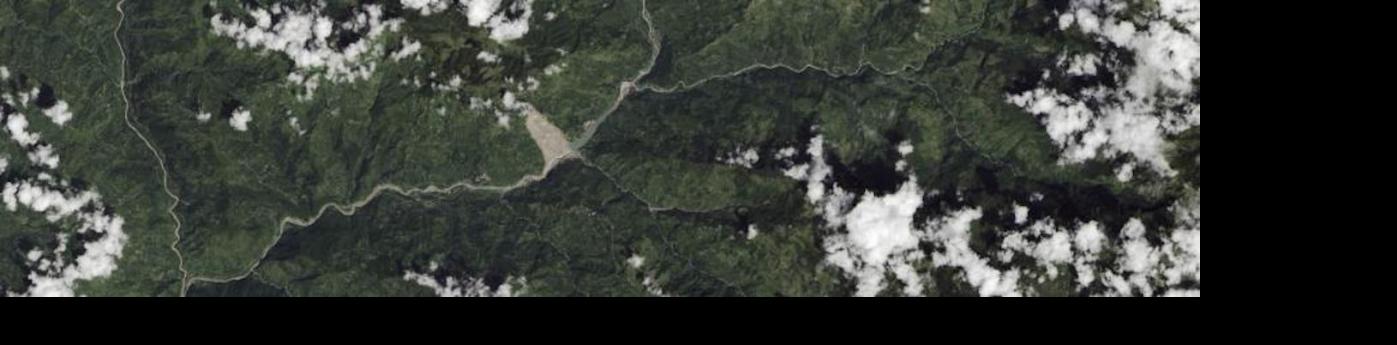 In the early hours of August 2, 2014, nearly 2 kilometers of hillside collapsed in rugged northern Nepal. Image: NASA.