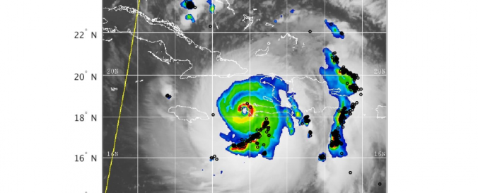 Screenshot of World Wide Lightning Location Network Tropical Cyclones (WWLLN-TC)