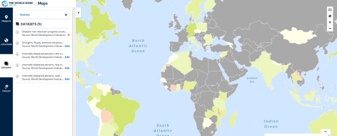 Screenshot of World Bank Open Data Maps