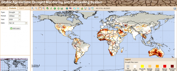 Screenshot of Edit Data Source Global Agricultural Drought Monitoring and Forecasting System (GADMFS - CSISS)