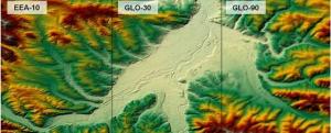 Copernicus DEM at varying spatial resolutions. Image Credit: ESA