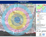 Map showing variation in earthquake intensity 