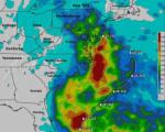 Map of rainfalls during Sandy