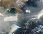 satellite image of the North-East Asia region