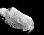 An image of an asteroid in outer space, image courtesy of NASA