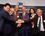 On 14 December 2017, ESA, acting on behalf of the European Commission, signed Copernicus Data and Information Access Service (DIAS) contracts with four industrial consortia. DIAS will give unlimited, free and complete access to Copernicus data and information. Image: ESA. 