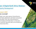 Banner for the upcoming Digital Earth Africa webinar on capacity development. Image: Digital Earth Africa