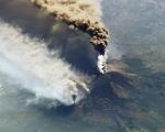 A photo of Mt. Etna erupting on 30 October 2002, taken by astronauts aboard the International Space Station. Image: NASA Earth Observatory/Earth Sciences and Image Analysis Laboratory at Johnson Space Center.