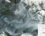  Image courtesy of NASA Earth Observatory by Jesse Allen and Joshua Stevens, using data from the Land Atmosphere Near real-time Capability for EOS (LANCE). Caption by Pola Lem. 