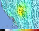 Image courtesy of the USGS, ShakeMap. 