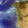 Envisat image of fires in Spain and Portugal in August 2006. 