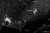 satellite night image of fires in Australia