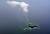 Aerial view of Nishinoshima island, part of the Ogasawara Islands.