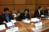 Ms Simonetta di Pippo (UNOOSA) and Dr Giriraj Amarnath (IWMI) signed a memorandum of understanding making IWMI UN-SPIDER's latest RSO.