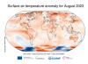 Surface air temperature anomaly for August 2023 (range between1940 and 2023; source: Copernicus Climate Change Service)