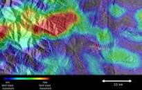 Sentinel-1 radar coverage from before and after the 1 April 2017 mudslide in Mocoa, Colombia. Triggered by heavy rain, the landslide caused greatest movement (red) on top of a mountain. It then pushed mud down across the city of Mocoa (green) and crossed the nearby river. The Sentinel-1-derived data product (from scans on 20 March and 1 April) has been overlaid onto a Sentinel-1 radar image. Image: Modified Copernicus