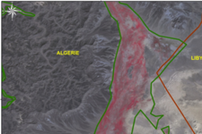Identified locust reproduction zones at the border between Libya and Algeria